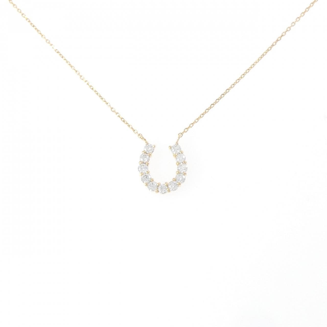 K18YG ホースシュー ダイヤモンド ネックレス 0.30CT