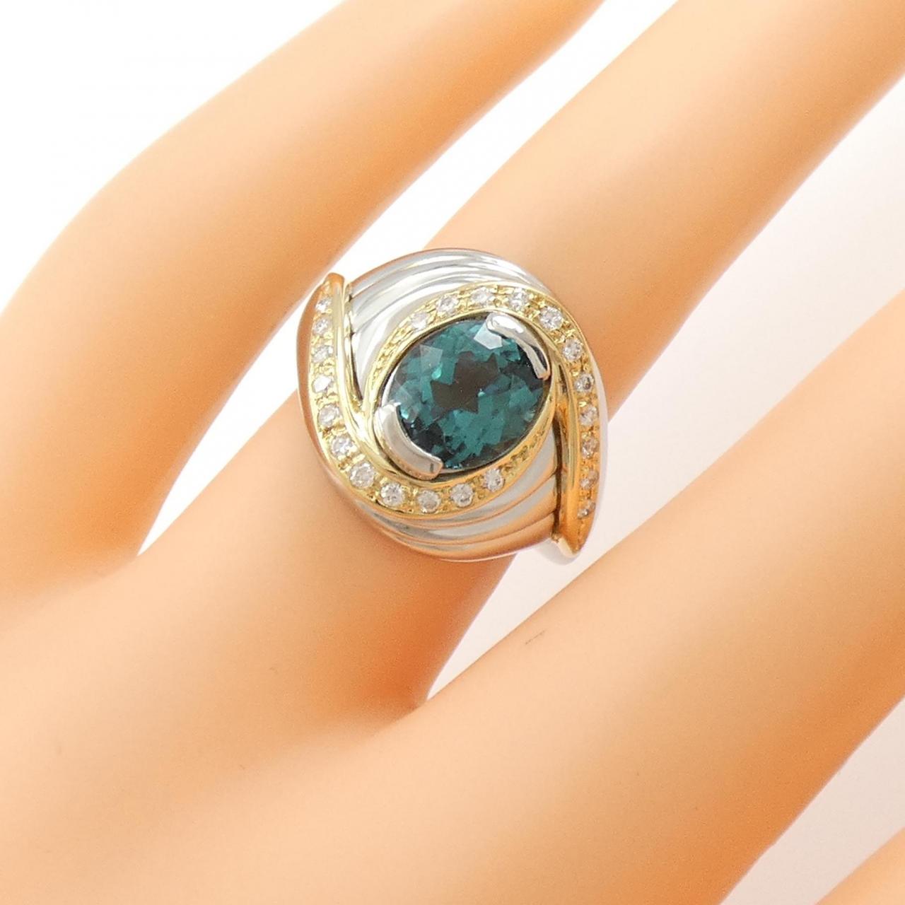 PT900/K18YG Tourmaline Ring 1.66CT