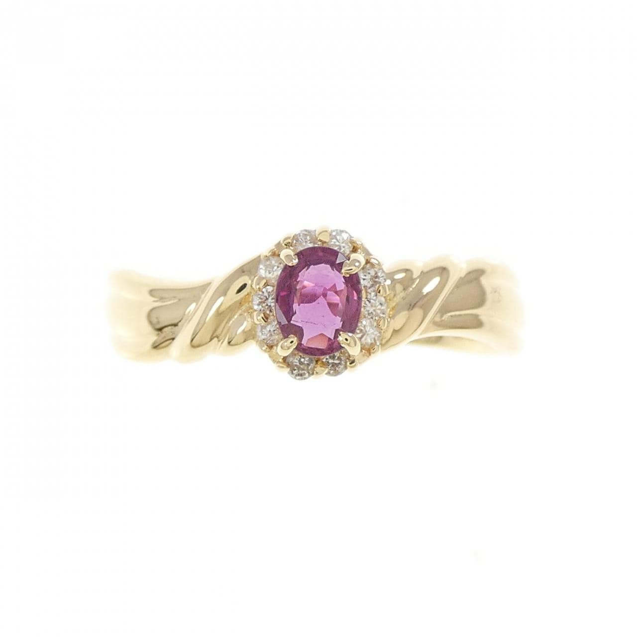 K18YG ルビー リング 0.22CT