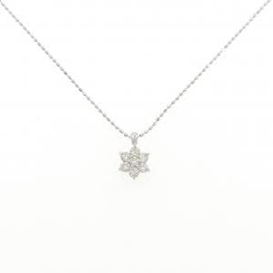 K18WG フラワー ダイヤモンド ネックレス 0.30CT