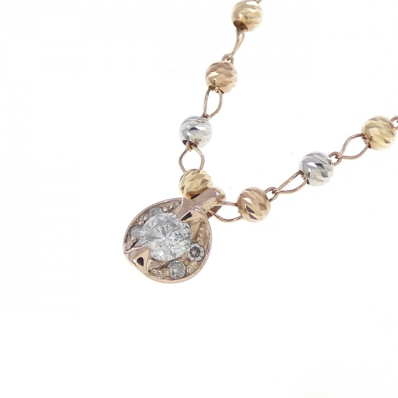 K10スリーカラー ダイヤモンド ネックレス 0.10CT