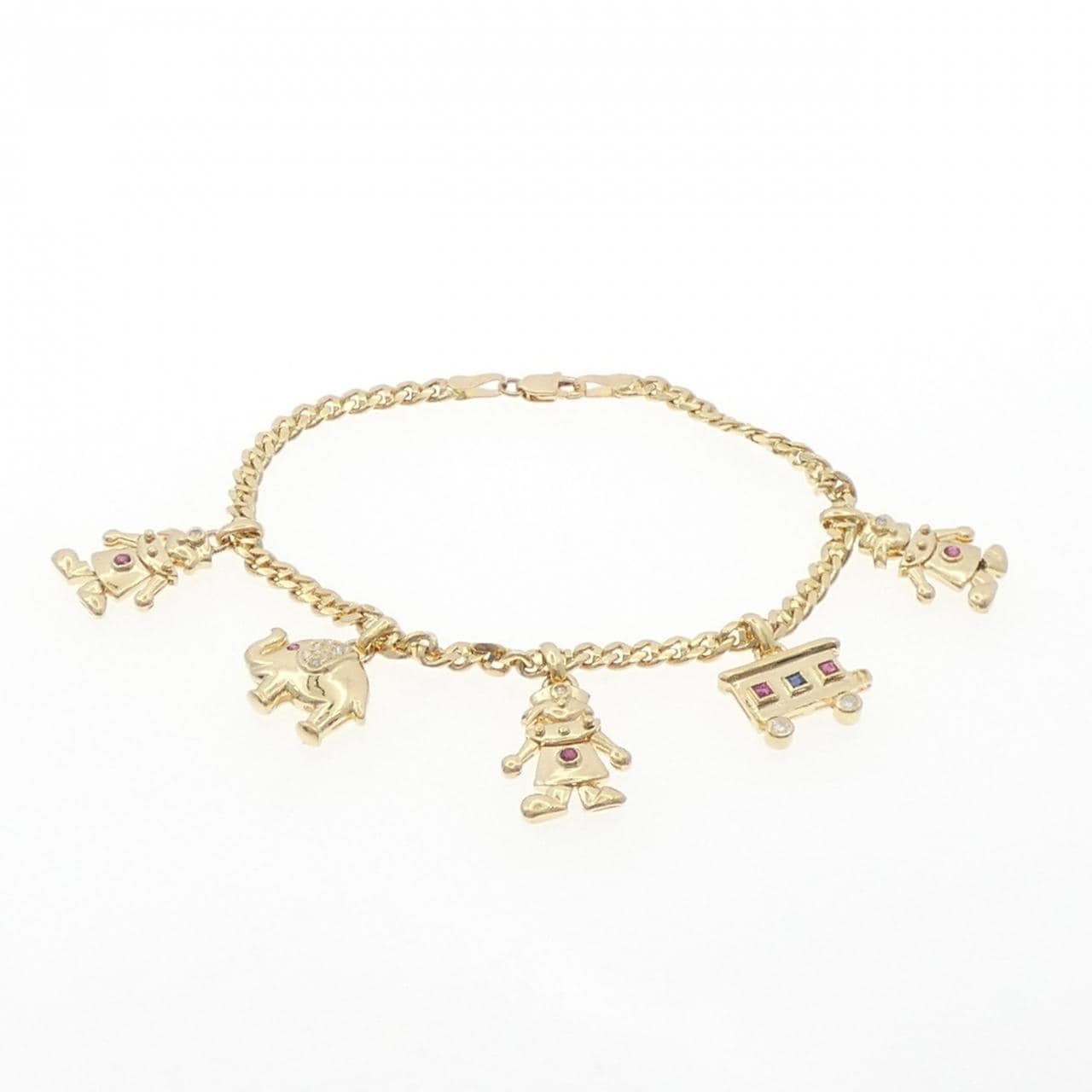 K18YG カラーストーン ブレスレット