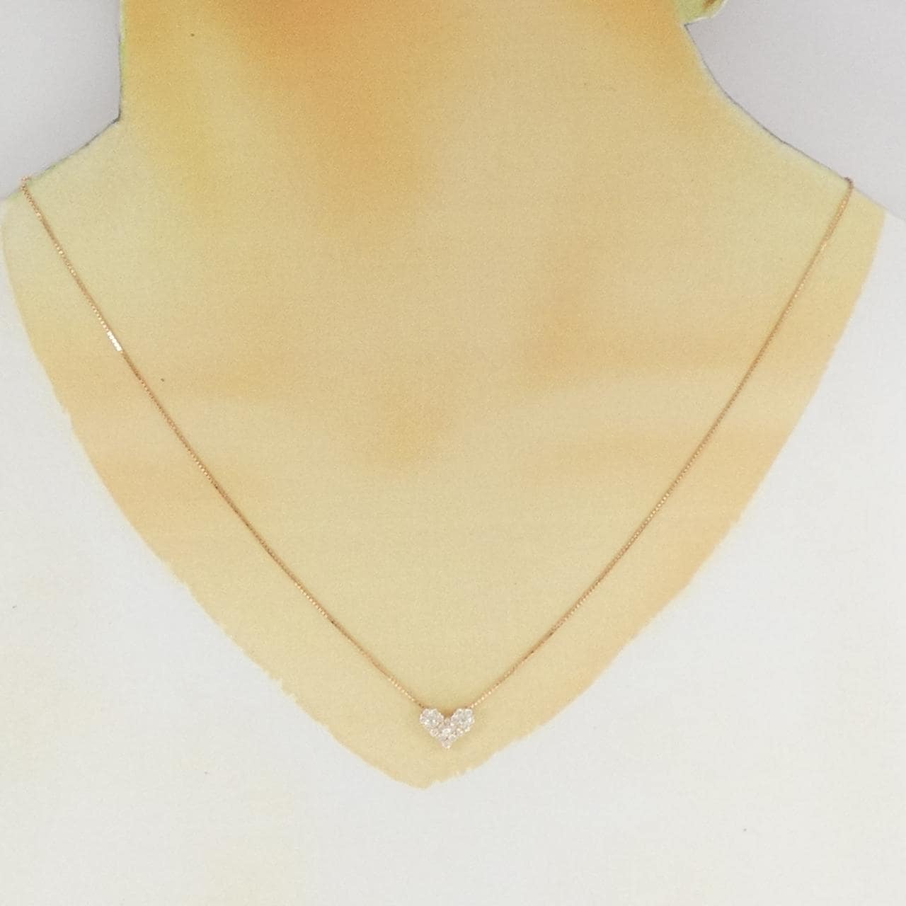 K18PG ハート ダイヤモンド ネックレス 0.30CT