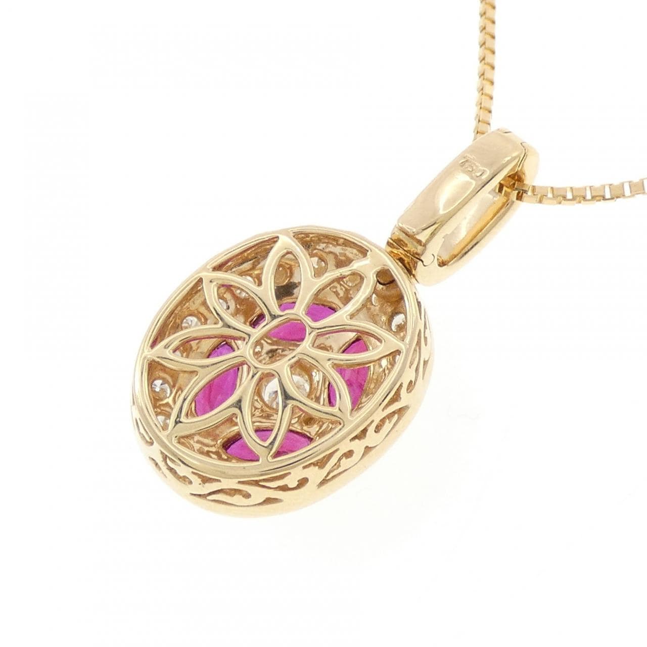 750YG/K18YG ルビー ネックレス