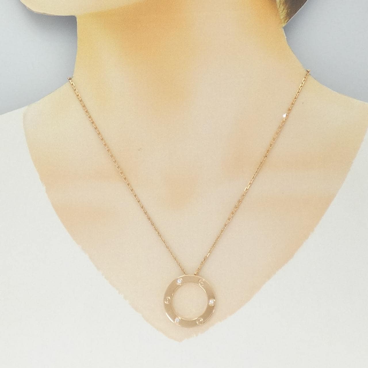 カルティエ ラブネックレス ハーフダイヤ ネックレス