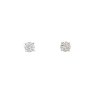 K18WG ソリティア ダイヤモンド ピアス 0.64CT