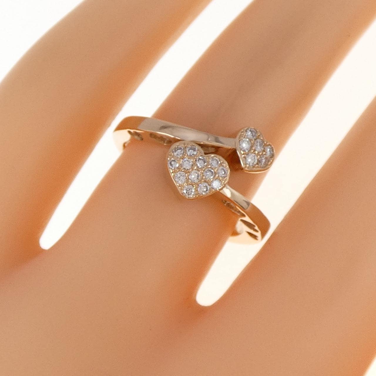 K18PG ハート ダイヤモンド リング 0.17CT