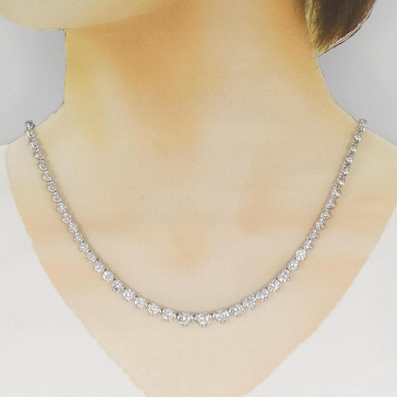 PT900 ハート ダイヤモンド ネックレス 10.00CT