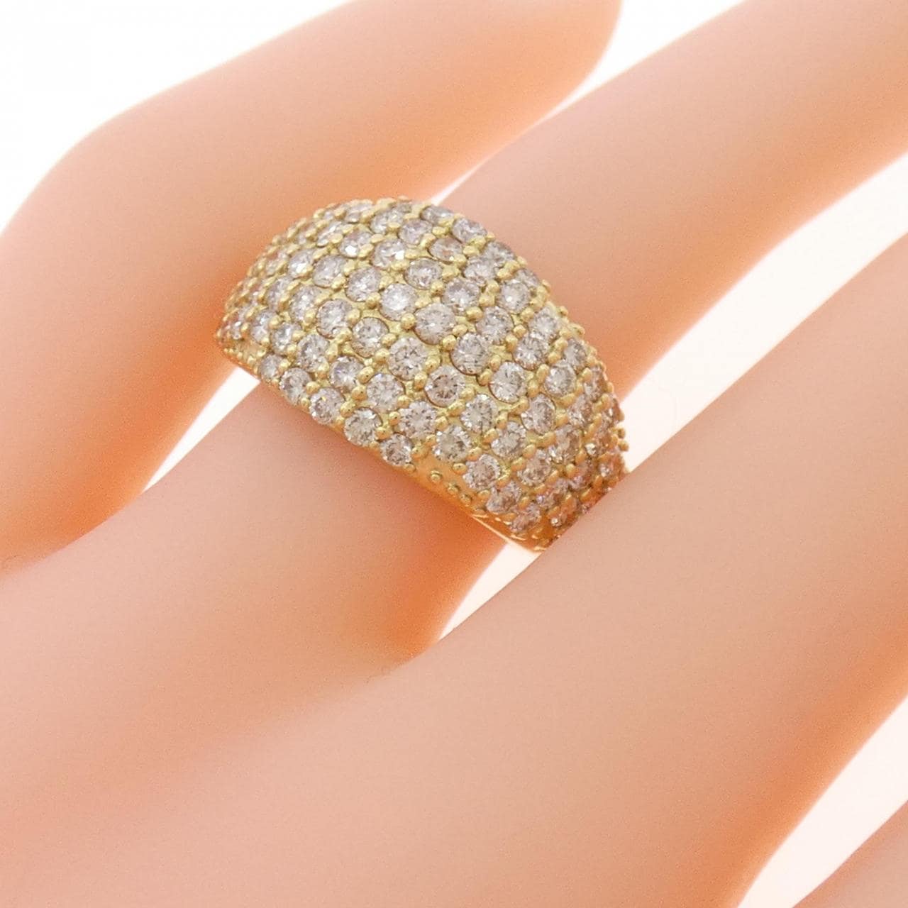 K18YG パヴェ ダイヤモンド リング 2.00CT