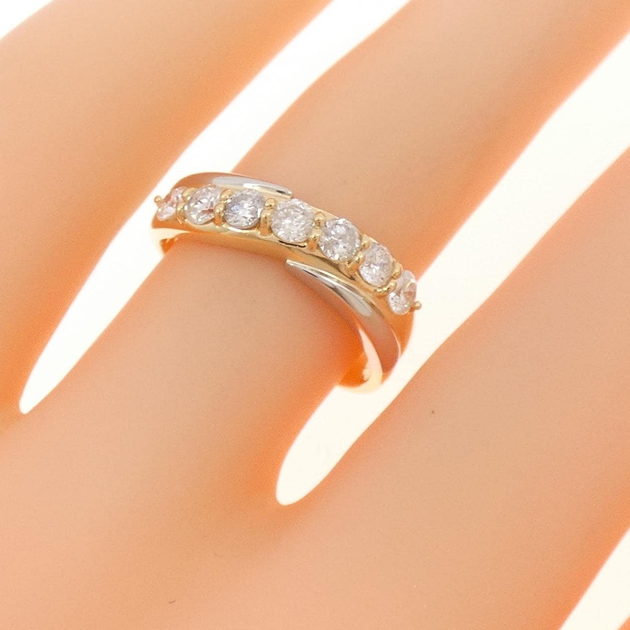 K18YG/PT900 ダイヤモンド リング 0.52CT