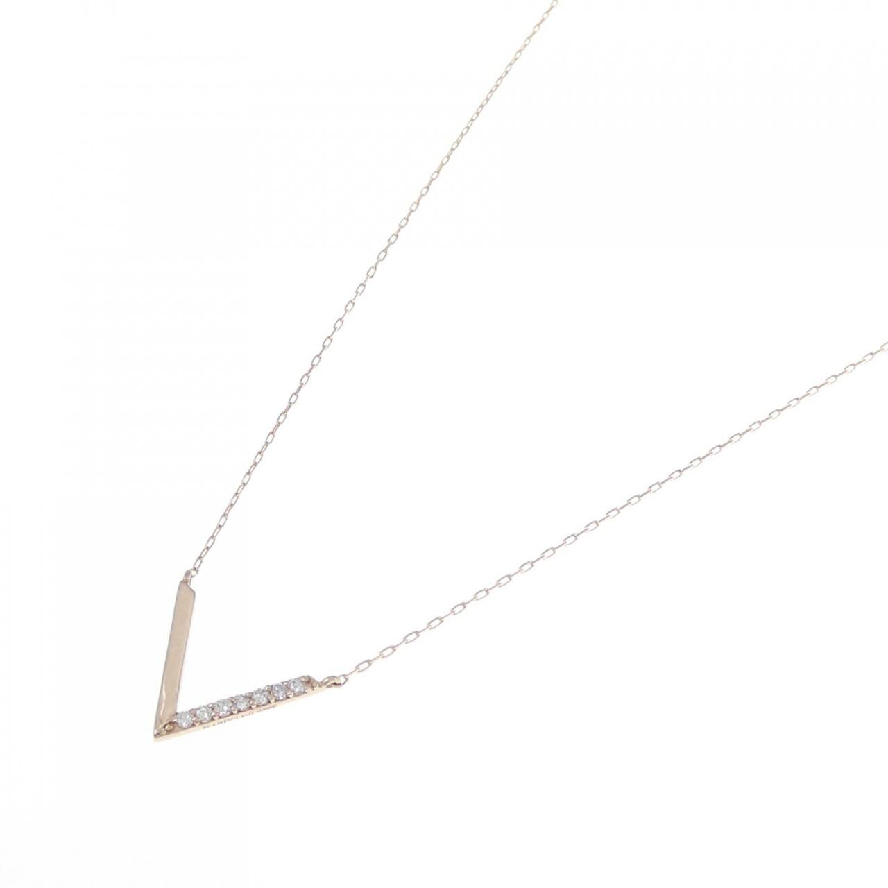 [BRAND NEW] K18PG Diamond necklace 0.05CT