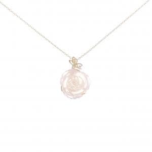 K18YG Rose and Rose Quartz Necklace