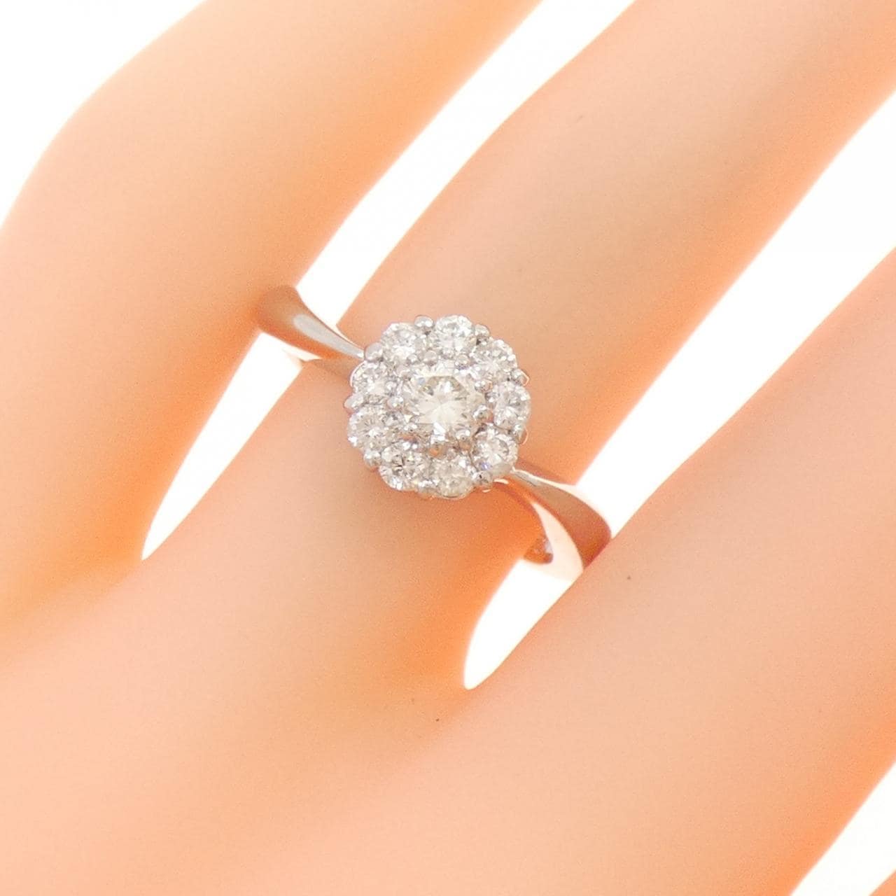 PT900 フラワー ダイヤモンド リング 0.50CT