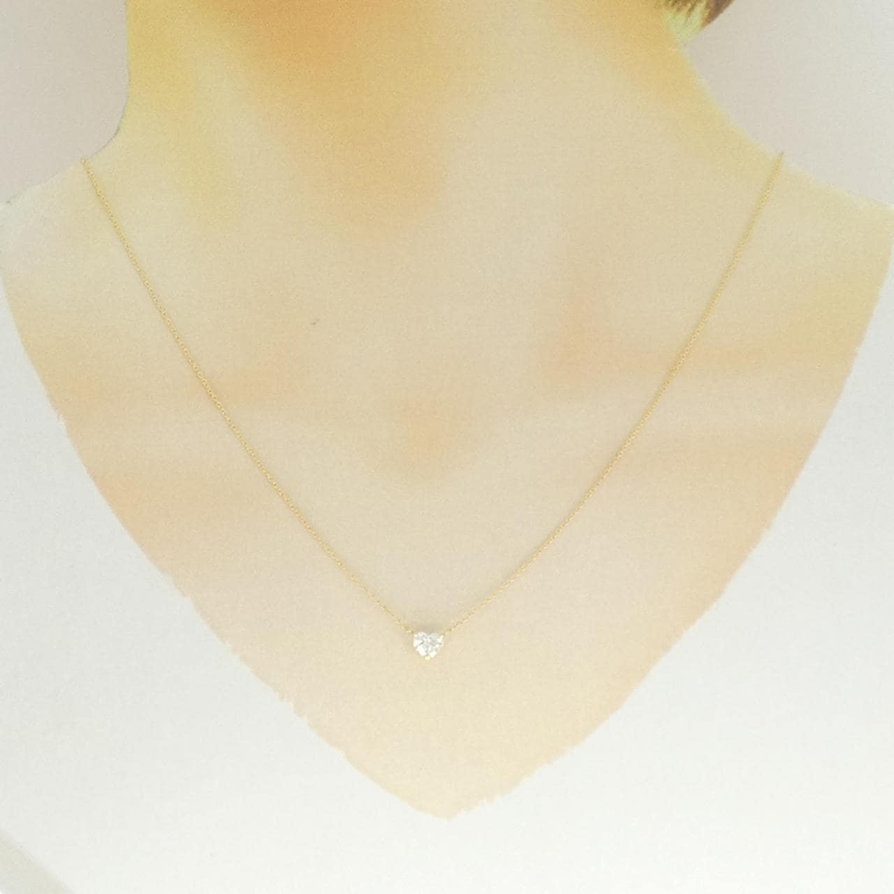 【リメイク】K18YG ダイヤモンド ネックレス 0.406CT G SI1 ハートシェイプ
