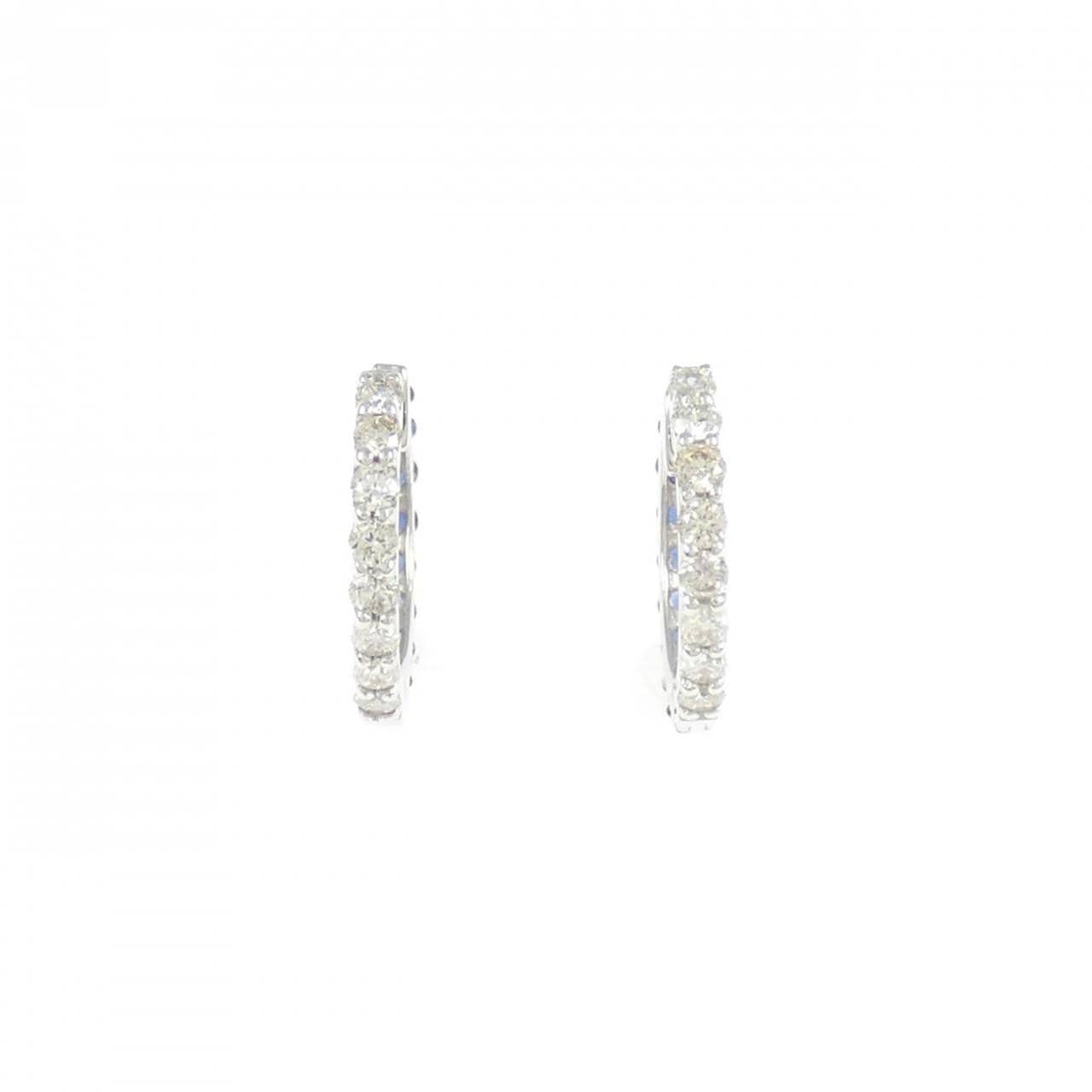 【新品】K18WG サファイヤ フープ ピアス