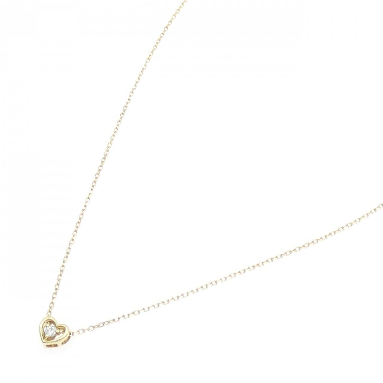 K10YG ハート ダイヤモンド ネックレス 0.02CT