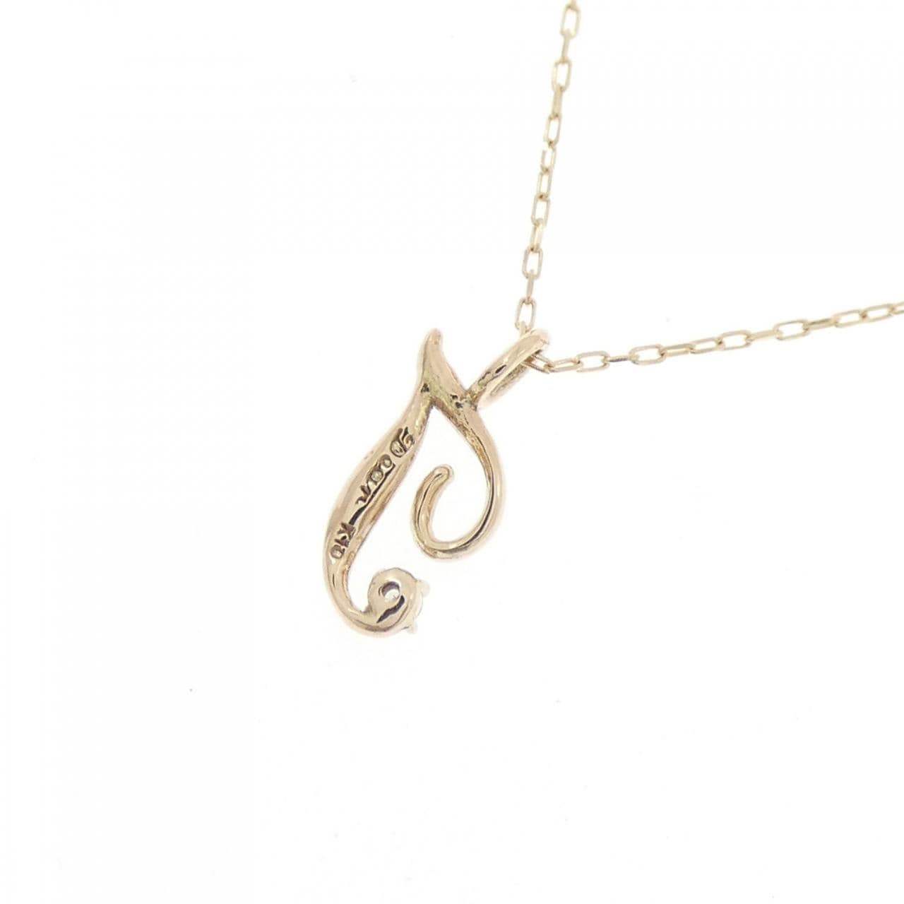 K10YG イニシャルT ダイヤモンド ネックレス