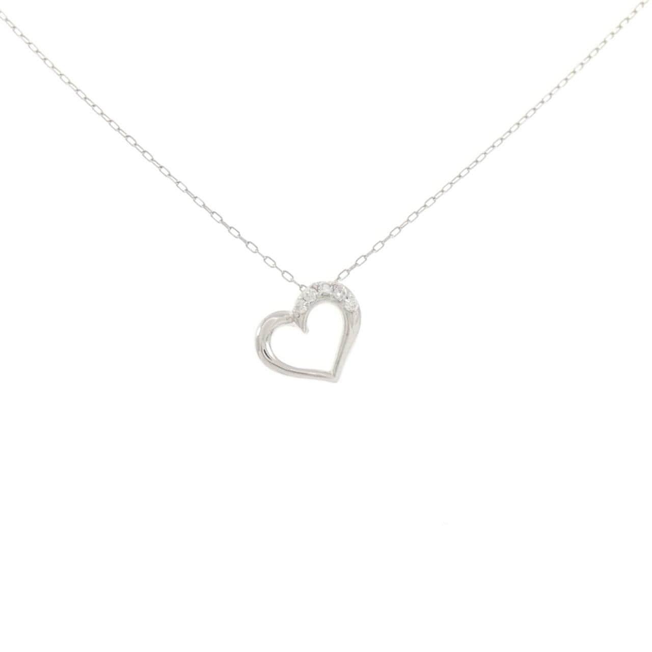 PT900/PT850 ハート ダイヤモンド ネックレス 0.04CT