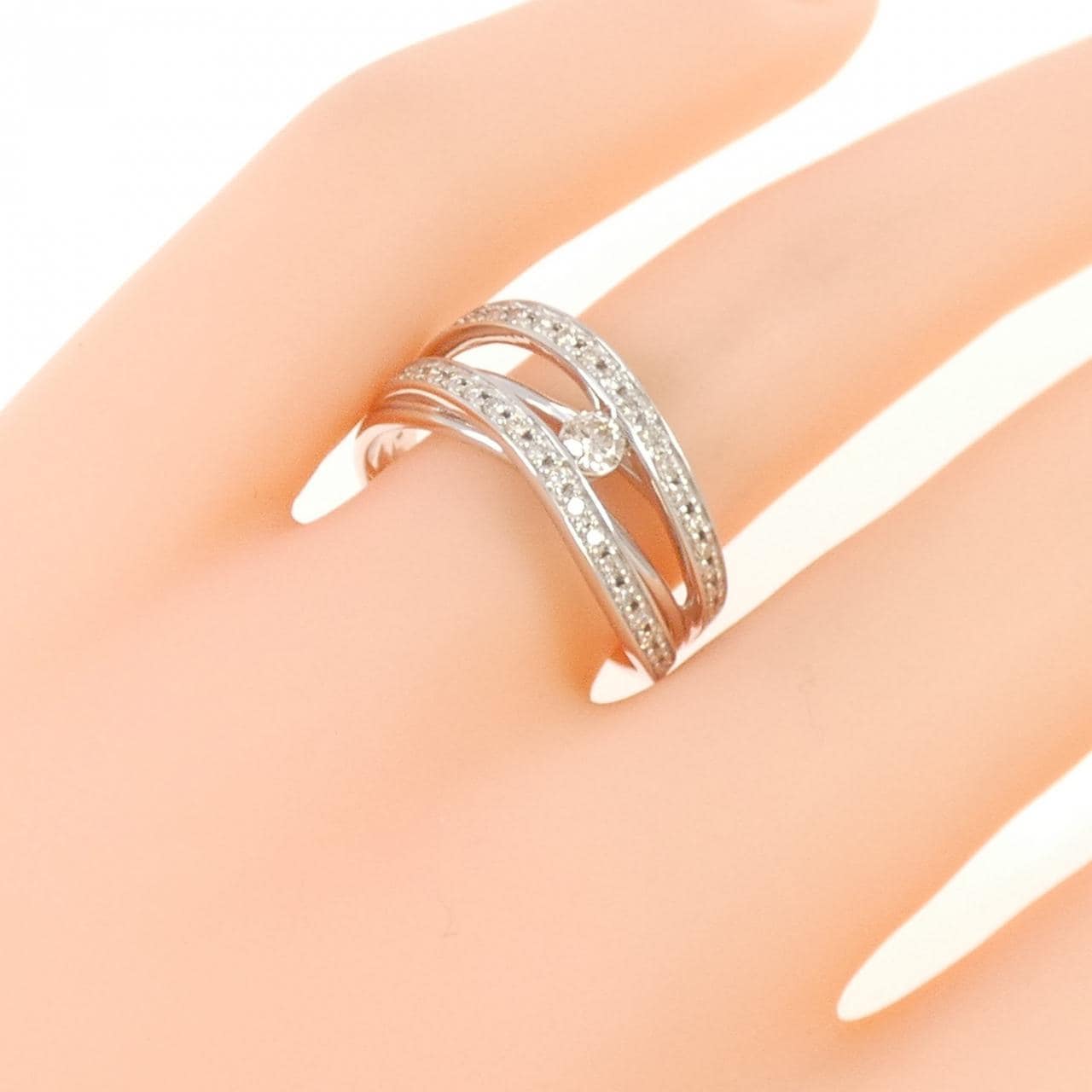 K18WG ダイヤモンド リング 0.30CT