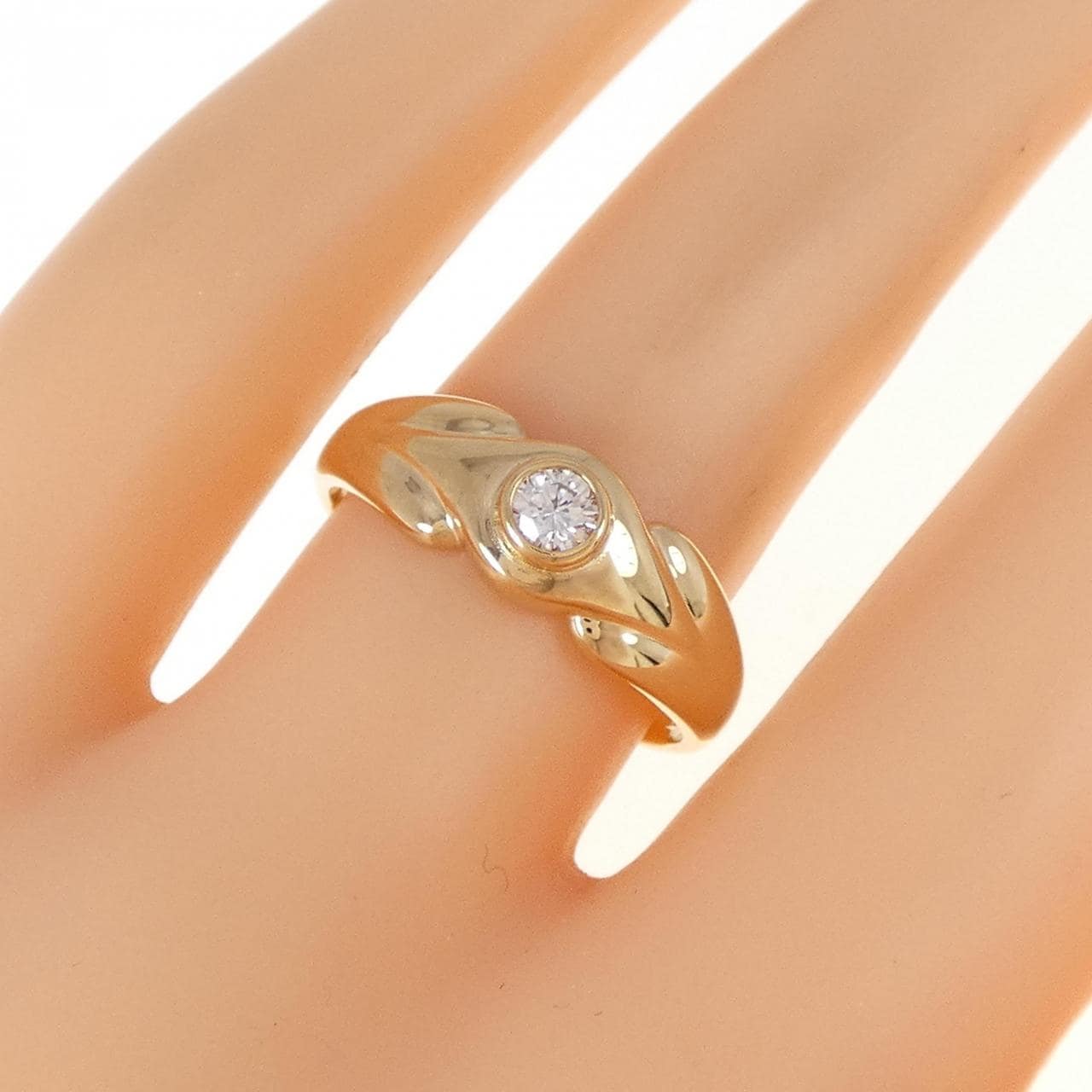 K18YG ダイヤモンド リング 0.12CT
