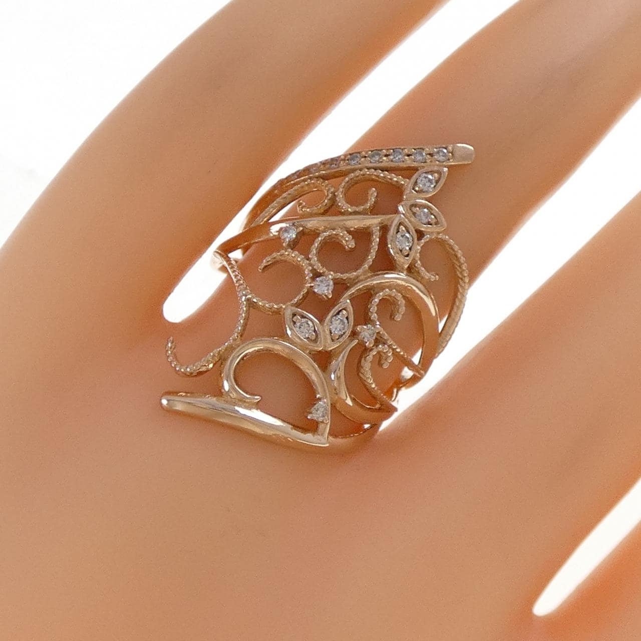 K18PG ダイヤモンド リング 0.16CT