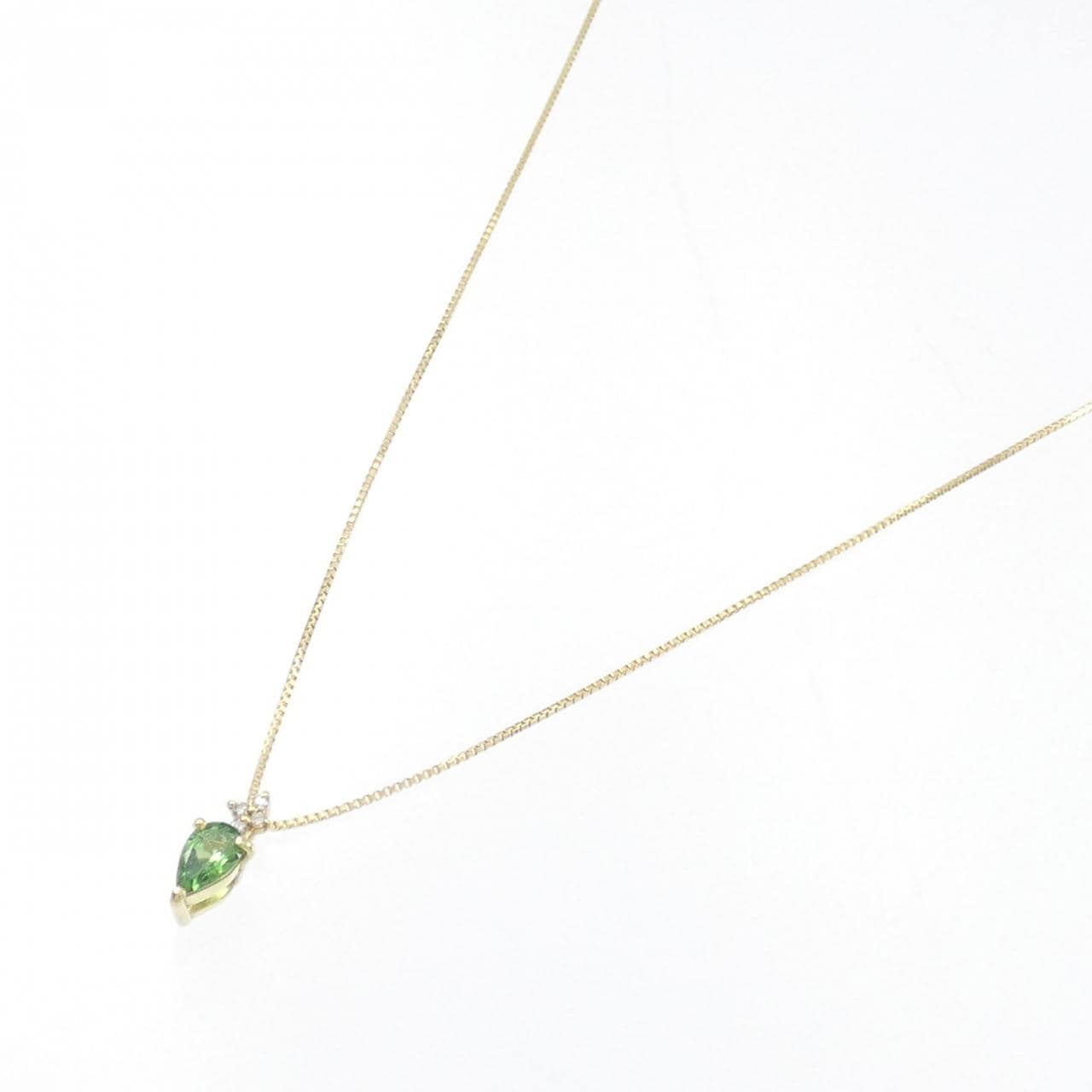 [BRAND NEW] K18YG Green Garnet Necklace 0.20CT