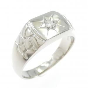 【新品】PT900 印台 ダイヤモンド リング 0.05CT