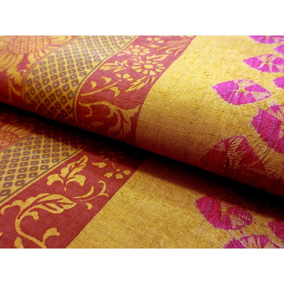 袋帯　染紬　絞り入　全通柄