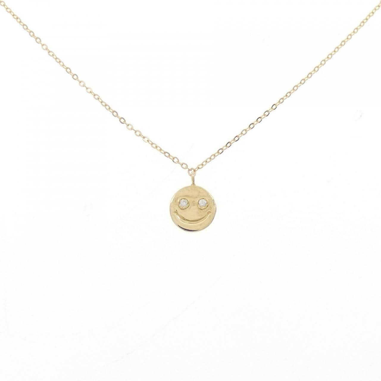 K18YG スマイル ダイヤモンド ネックレス