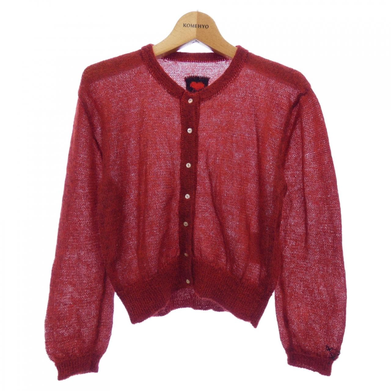 コムデギャルソン COMME des GARCONS QF-N022 REDHEART カーディガン