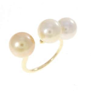 K18YG 白蝶パール リング 8.8mm