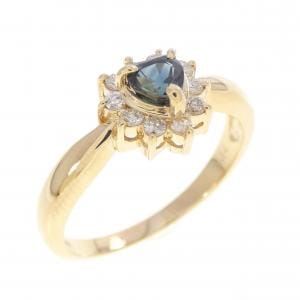 K18YG ハート サファイヤ リング 0.41CT