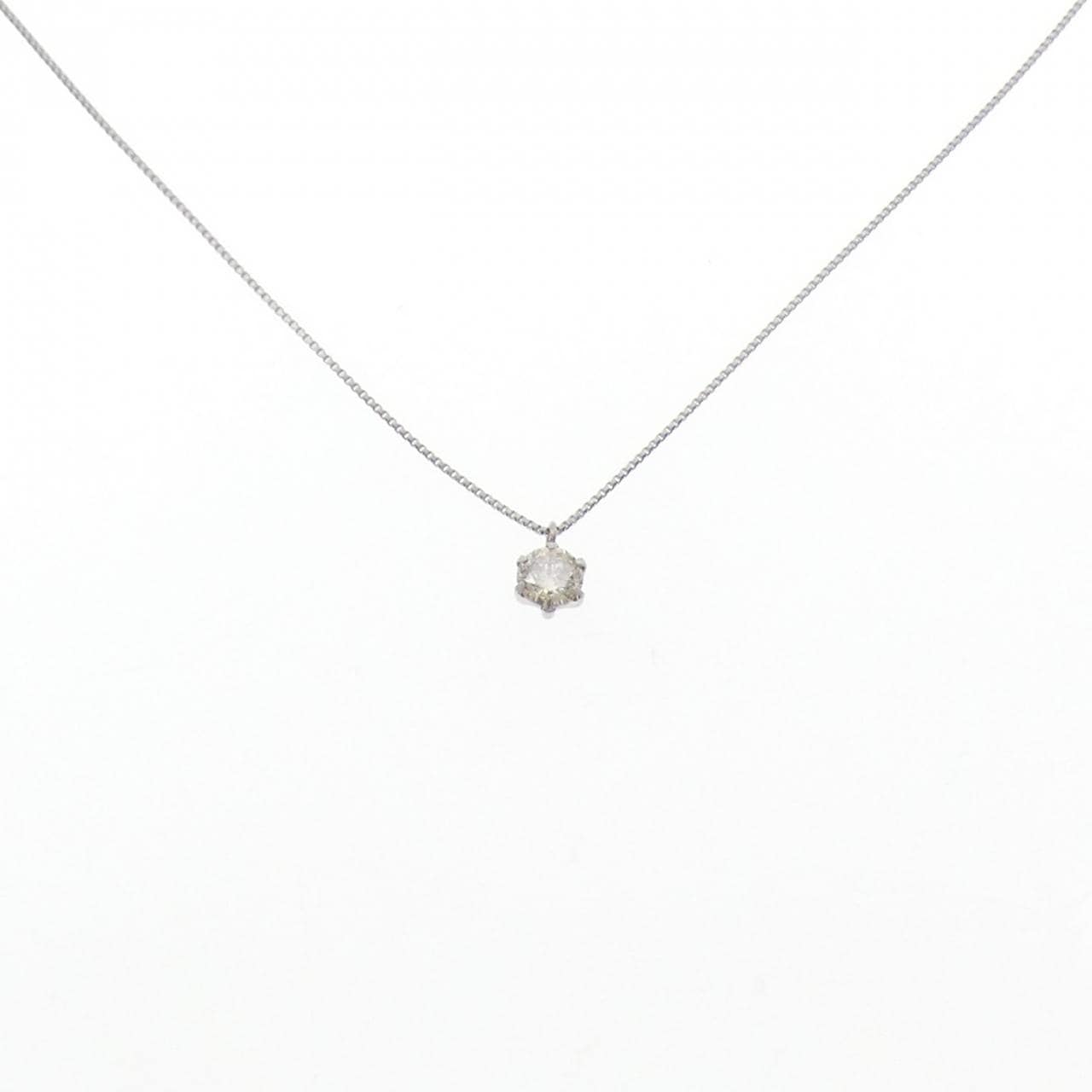 PT900/PT850 ソリティア ダイヤモンド ネックレス 0.30CT