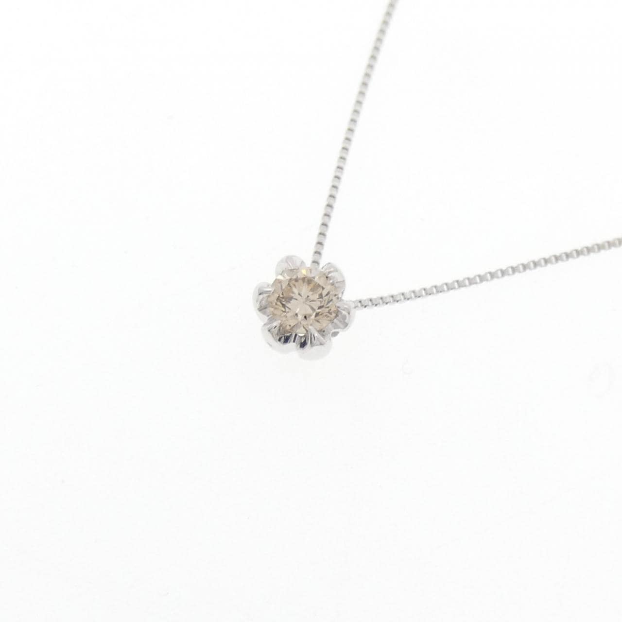 K10WG Solitaire Diamond Necklace 0.10CT