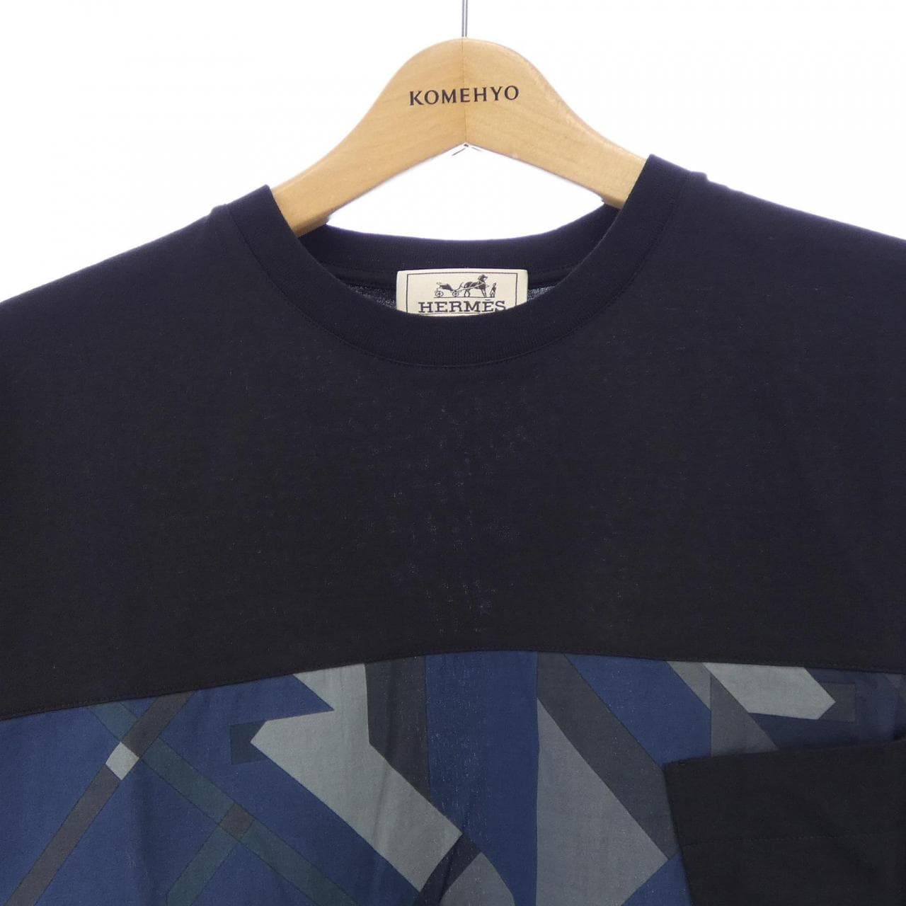 エルメス HERMES プリントストライプポケット *31-5758. Tシャツ