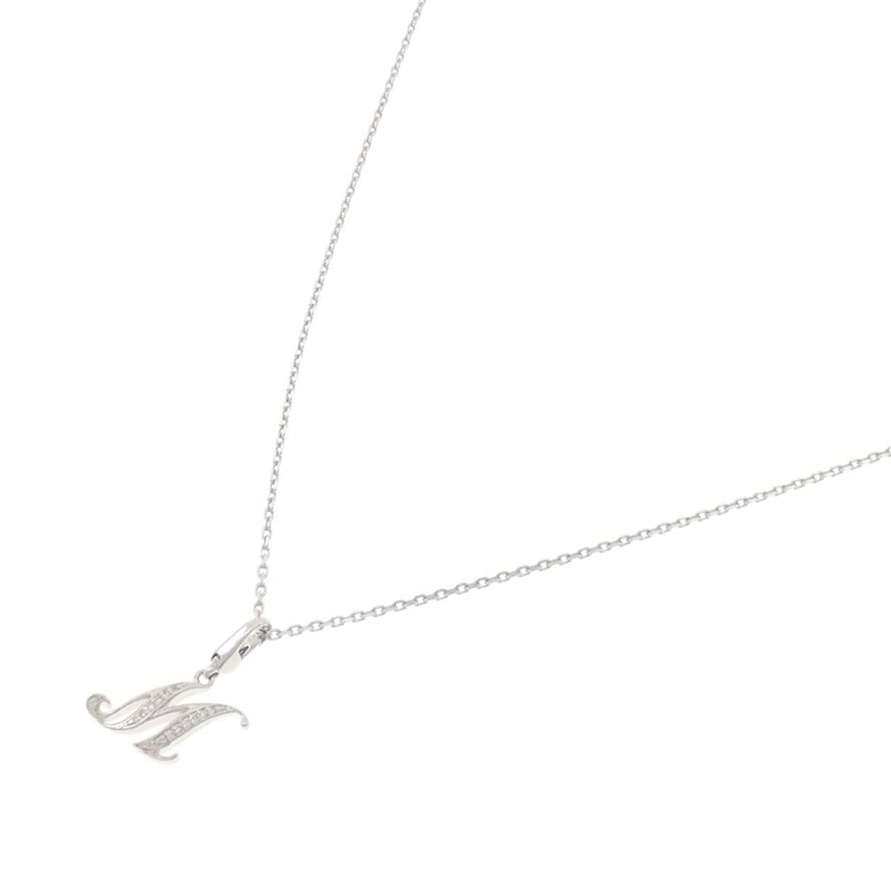 ユキザキ イニシャルM ダイヤモンド ネックレス 0.03CT