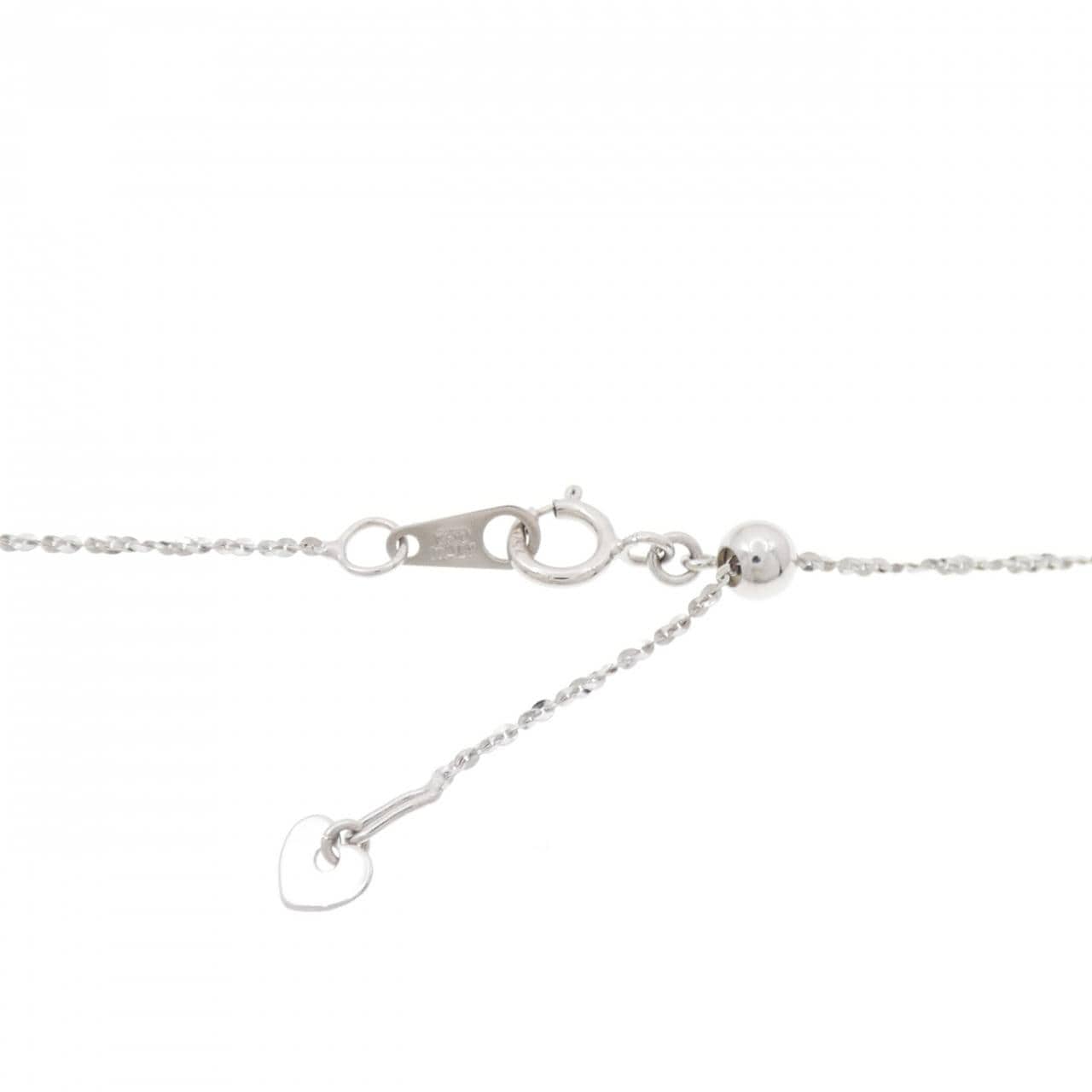 K18WG/750WG バタフライ ダイヤモンド ネックレス 0.17CT