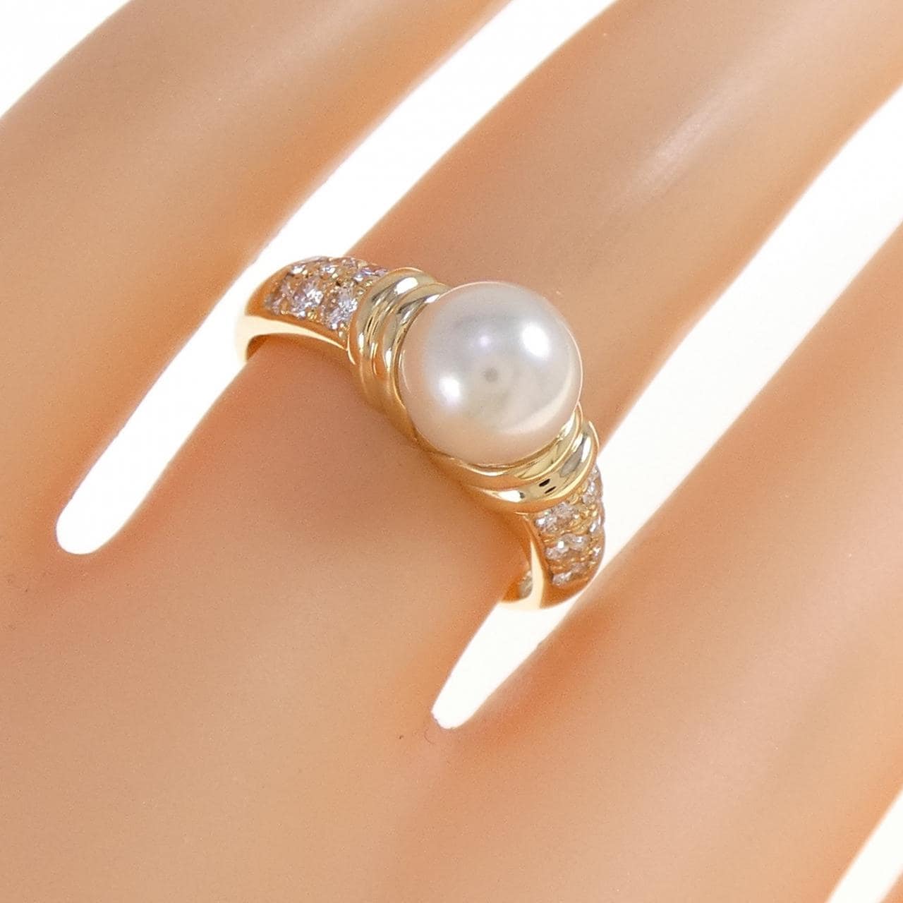 K18YG アコヤパール リング 7.3mm