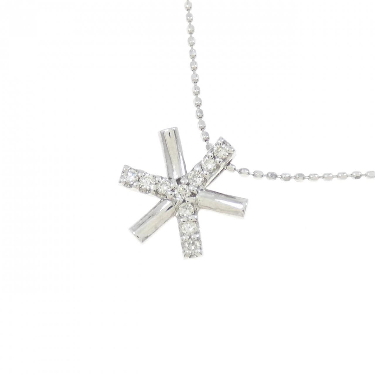 K18WG ダイヤモンド ネックレス 0.10CT