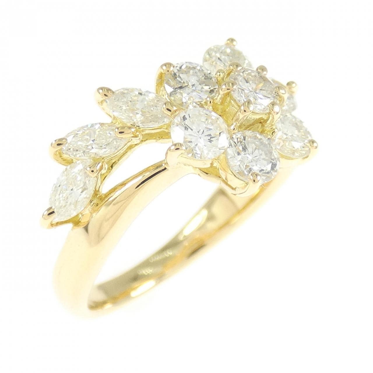 K18YG花朵鑽石戒指1.00CT