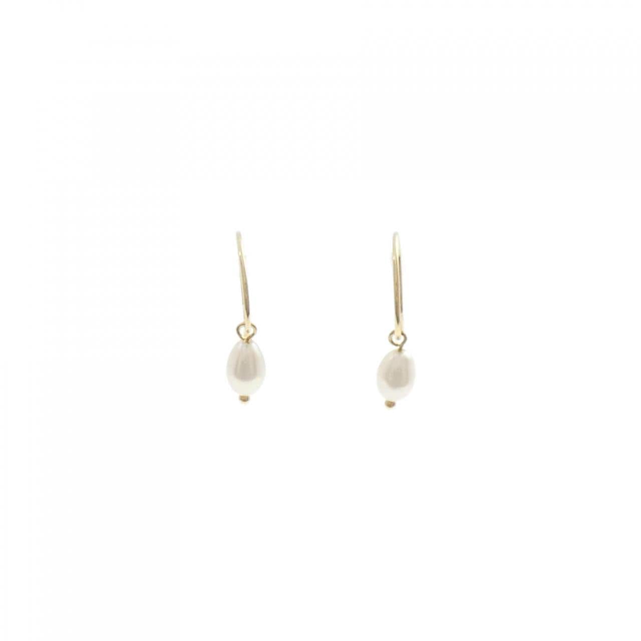 K18YG 淡水パール ピアス