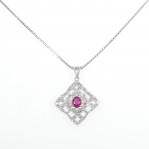 K18WG ルビー ネックレス 0.48CT