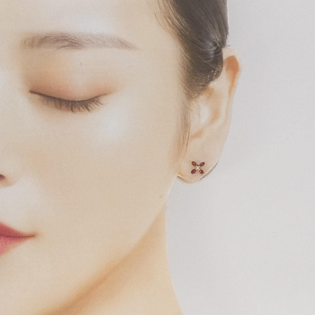 K18PG ガーネット ピアス