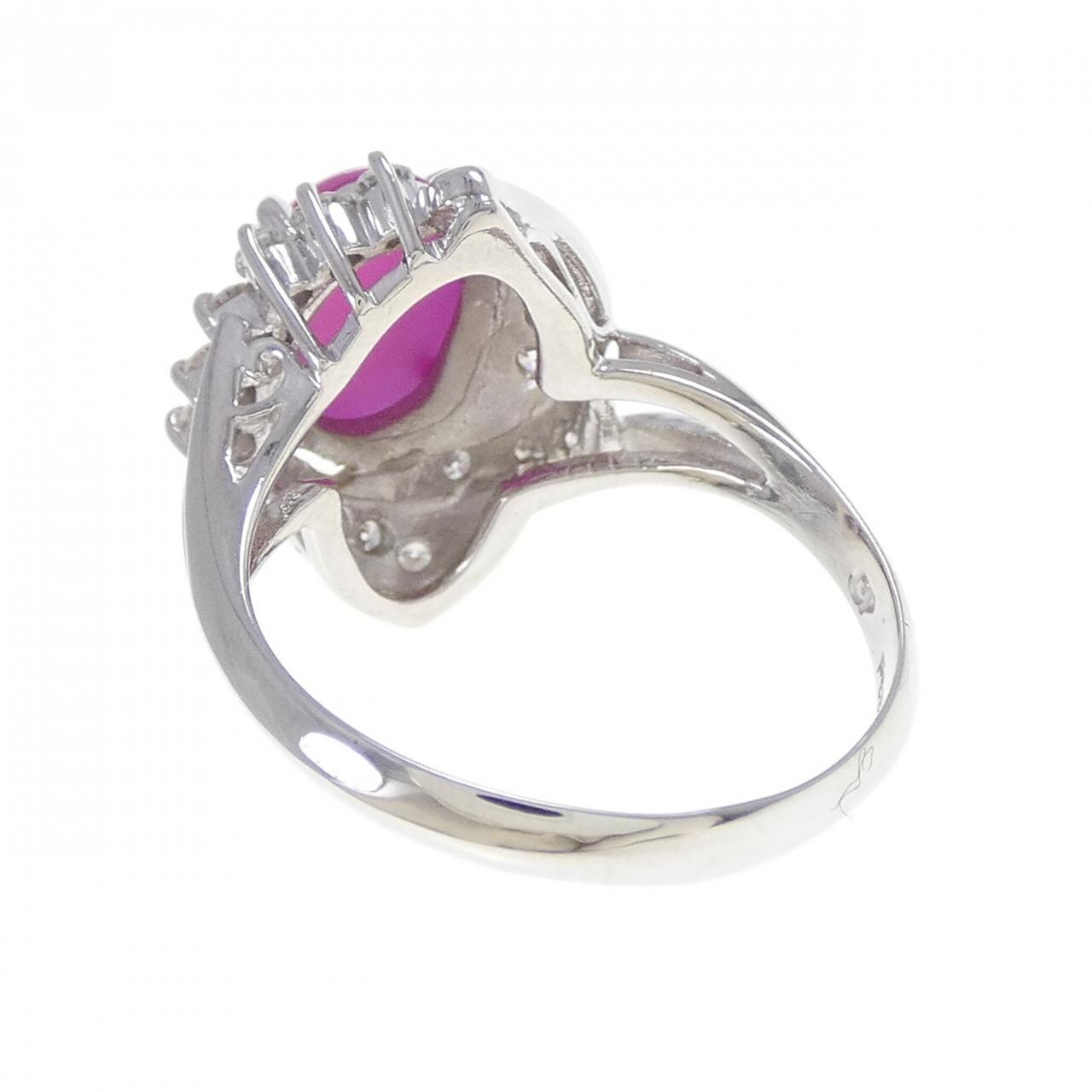 クレサンベール 合成スタールビー リング 2.14CT