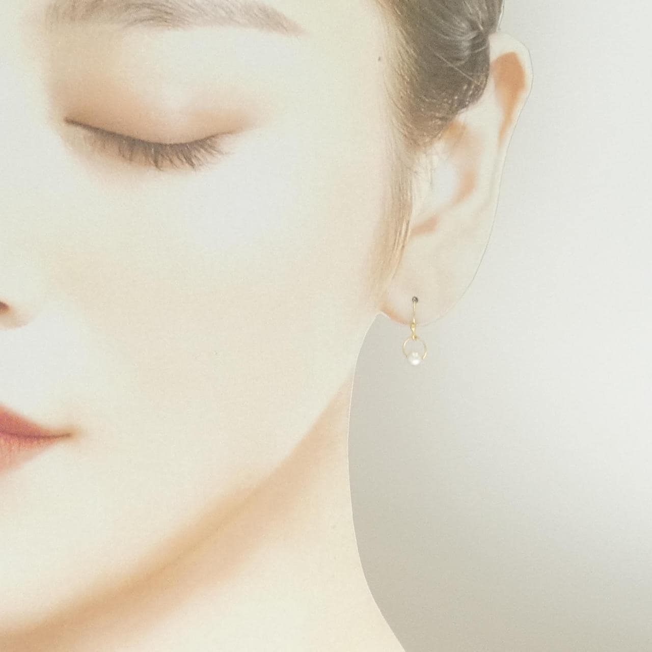 K18YG アコヤパール ピアス 3.4mm