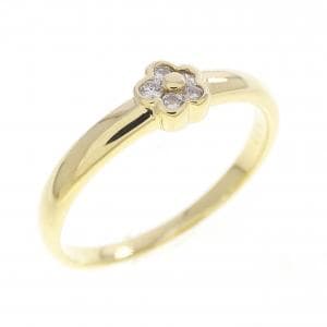 K18YG フラワー ダイヤモンド リング 0.06CT