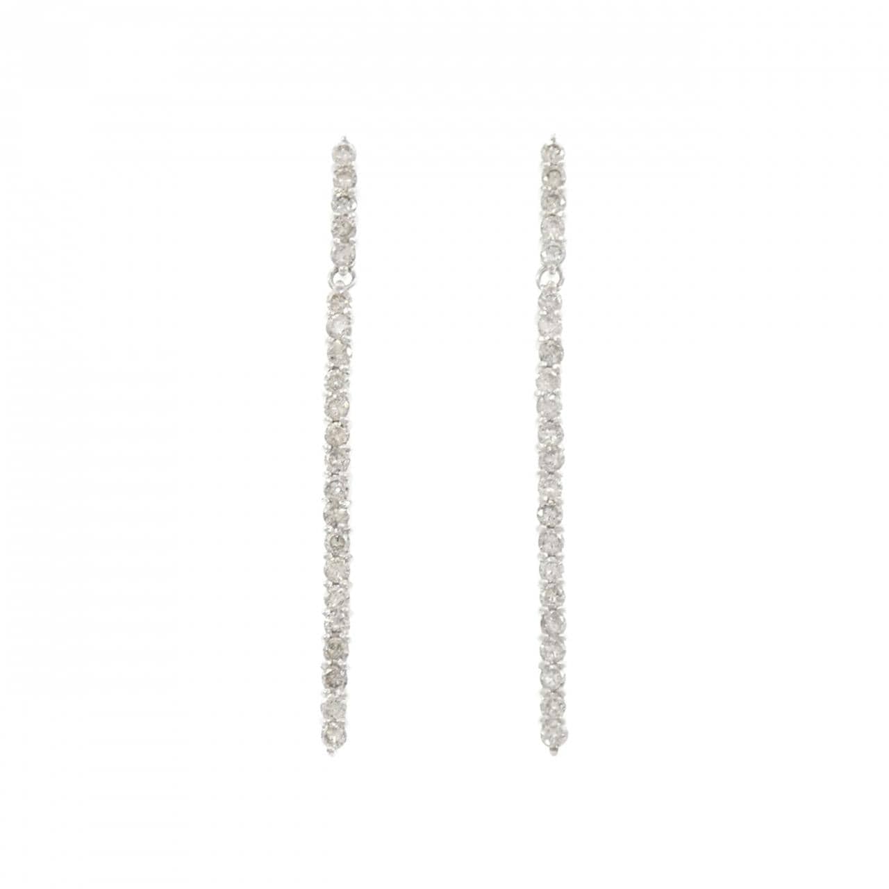 K18WG ダイヤモンド ピアス 1.0CT
