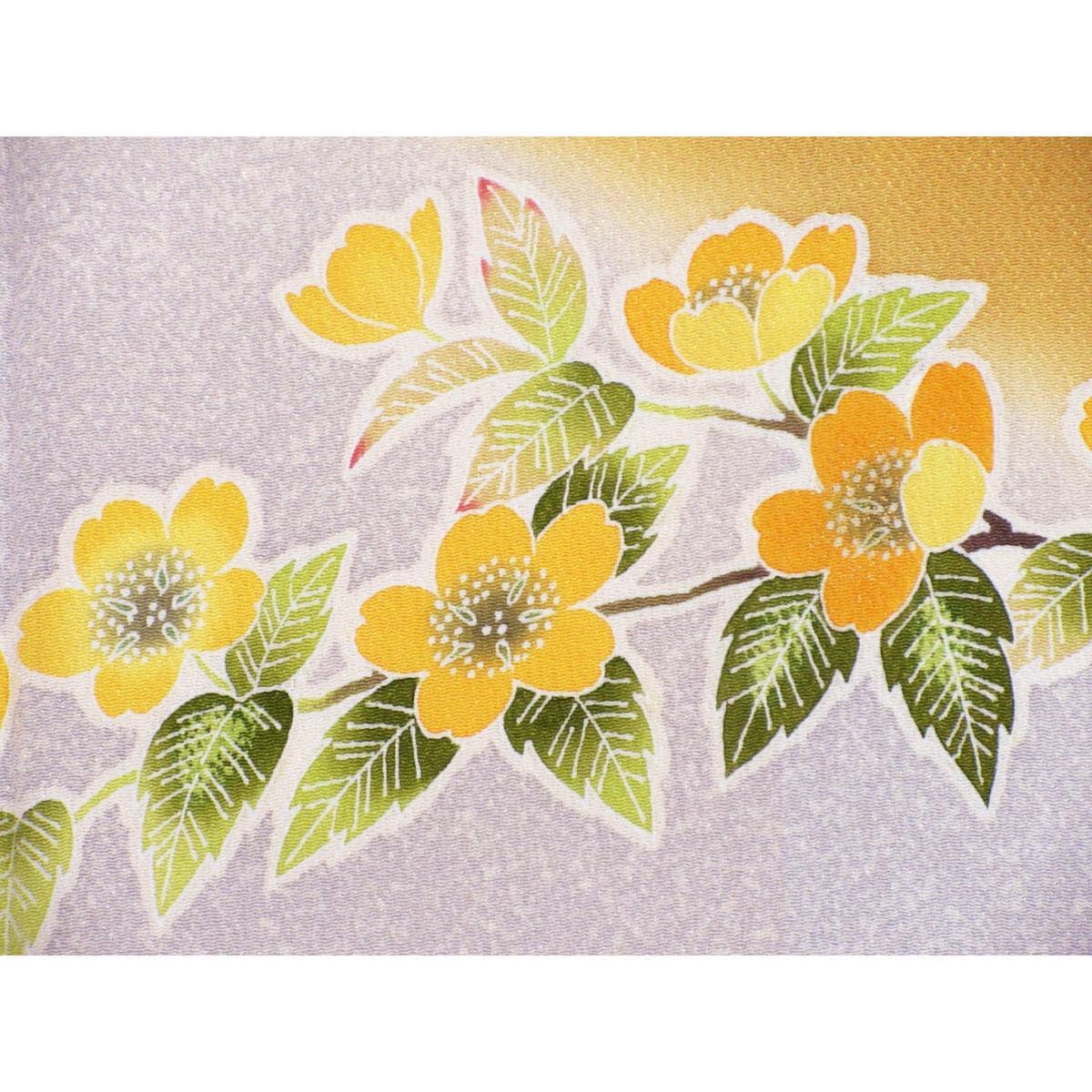 [Unused items] Visiting kimono, crepe, Yuzen gold leaf finish, gradation dyeing