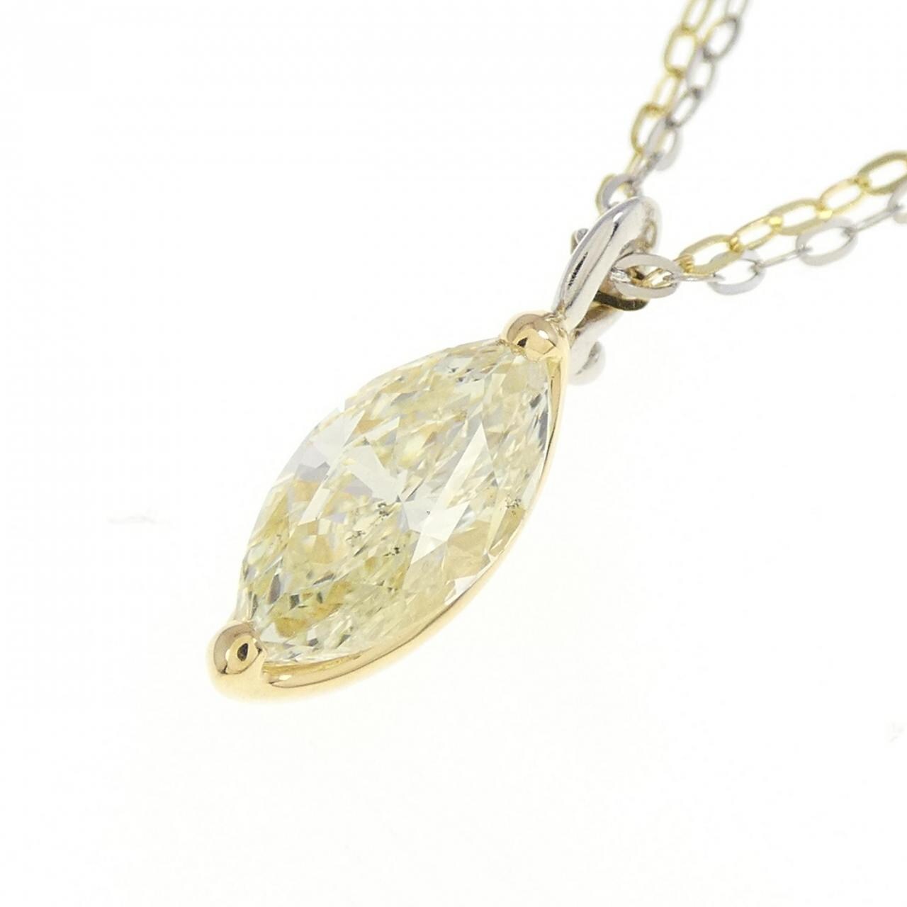 K18YG/PT ダイヤモンド ネックレス 1.008CT