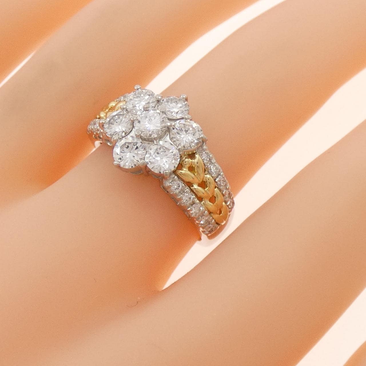 PT900/K18YG ダイヤモンド リング 1.61CT